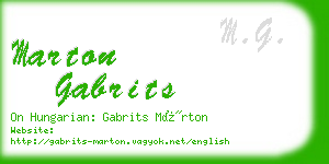 marton gabrits business card